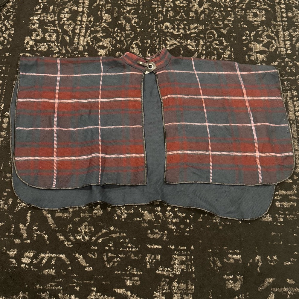 AKIRA Burgundy and Navy Plaid Outerwear